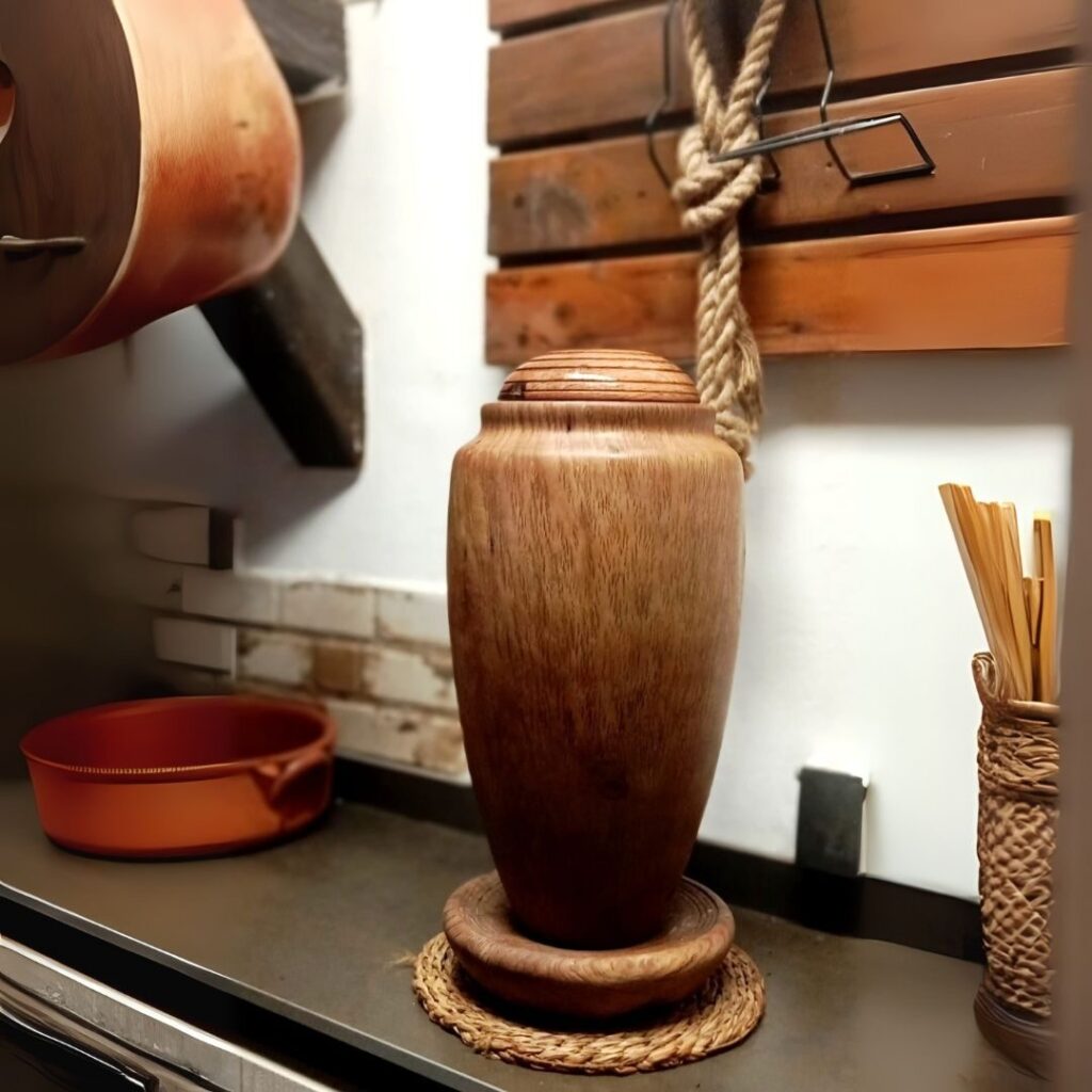 Urna Tellus en habitación interior